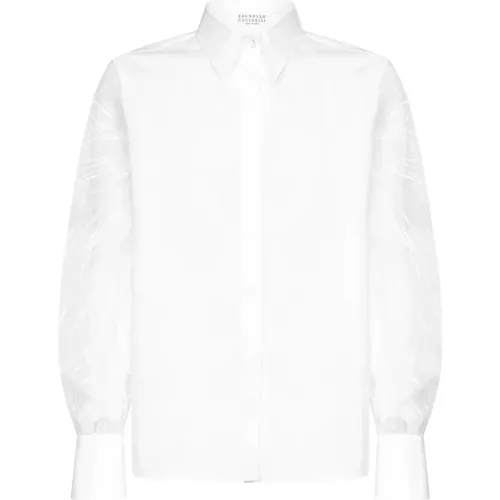 Long Sleeve Button Shirt , female, Sizes: XS - BRUNELLO CUCINELLI - Modalova