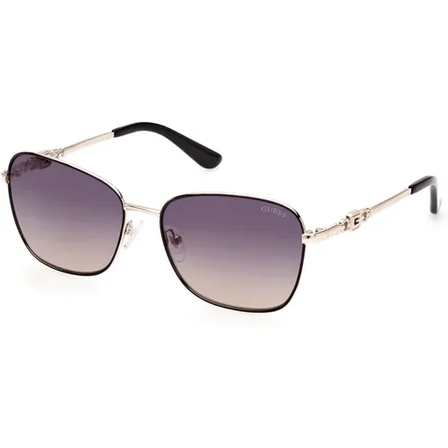 Elegant Butterfly Sunglasses with Smoke Lenses , female, Sizes: 57 MM - Guess - Modalova