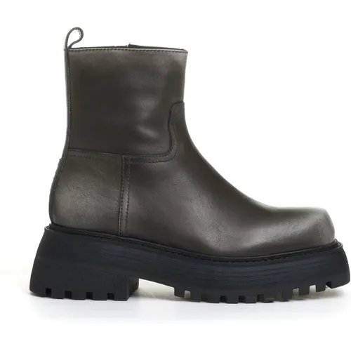 Leather Ankle Boots Stylish Design , female, Sizes: 4 1/2 UK, 3 1/2 UK, 7 UK, 5 UK, 3 UK, 5 1/2 UK, 6 UK - 3Juin - Modalova