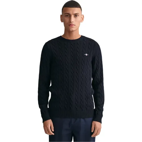 Baumwoll Zopfstrick Pullover , Herren, Größe: 2XL - Gant - Modalova