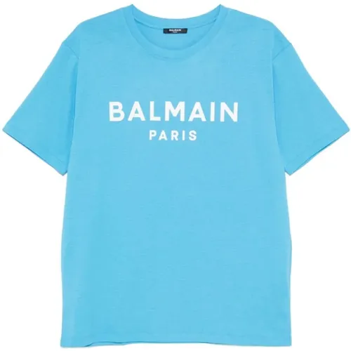 Logo Print Jersey T-shirts und Polos , Herren, Größe: XL - Balmain - Modalova