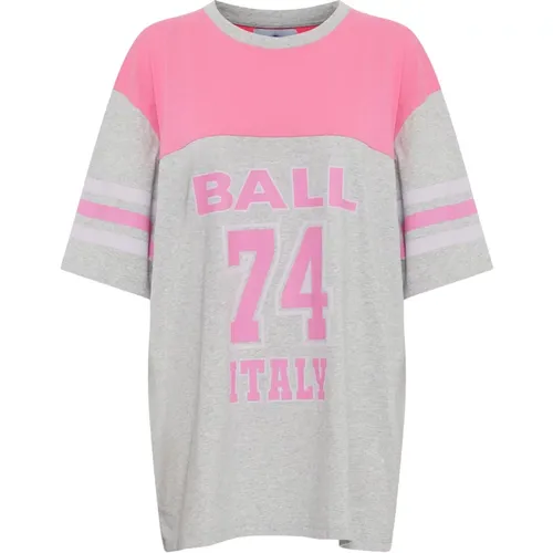 Sportliches Oversize T-Shirt mit Streifen , Damen, Größe: L - Ball - Modalova