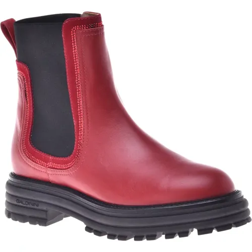 Ankle boots in calfLeather and elasticated fabric , female, Sizes: 6 1/2 UK, 5 1/2 UK, 8 UK, 5 UK, 4 UK, 7 UK - Baldinini - Modalova