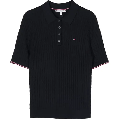 Cotton Polo Neck Sweater , male, Sizes: L, XS, S, M - Tommy Hilfiger - Modalova