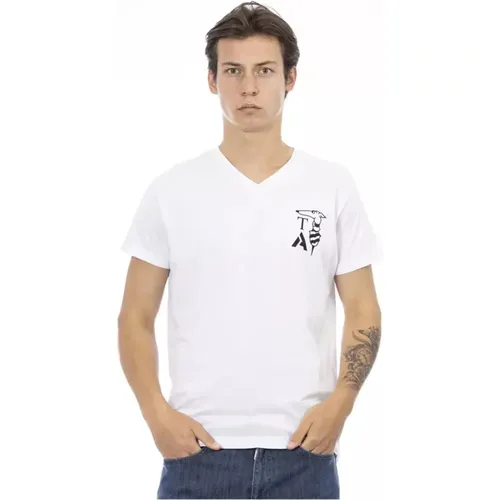 Mens Printed V-Neck T-Shirt , male, Sizes: 3XL, 2XL - Trussardi - Modalova
