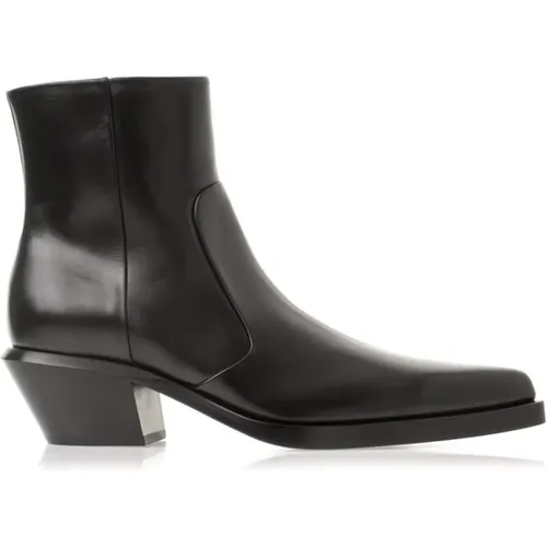 Western Style Leather Boots , male, Sizes: 7 UK - Off White - Modalova