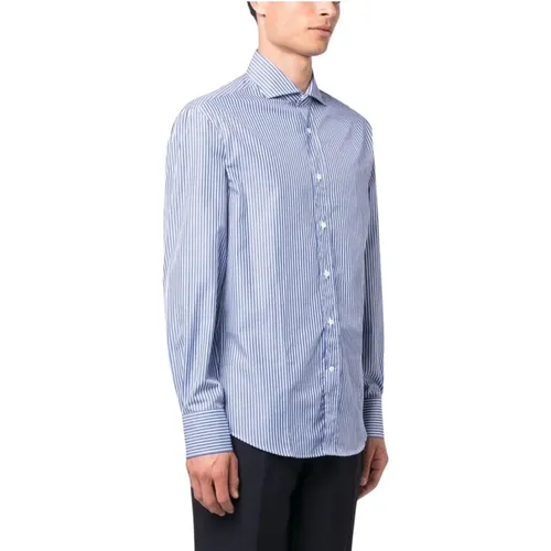 Striped Cutaway Collar Shirt , male, Sizes: 2XL - BRUNELLO CUCINELLI - Modalova