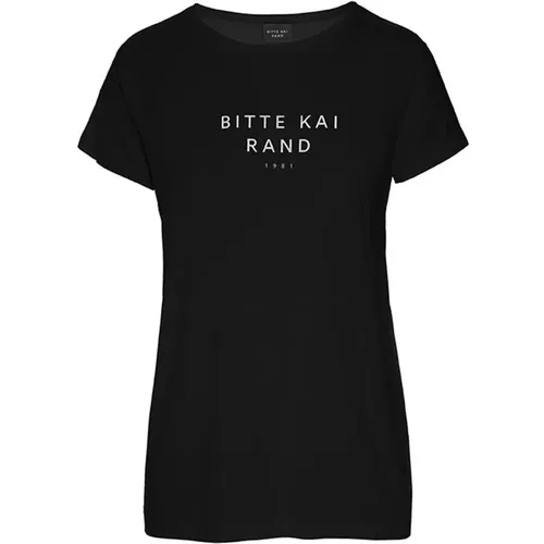 Schwarzes Logo T-Shirt Top , Damen, Größe: L - Bitte Kai Rand - Modalova