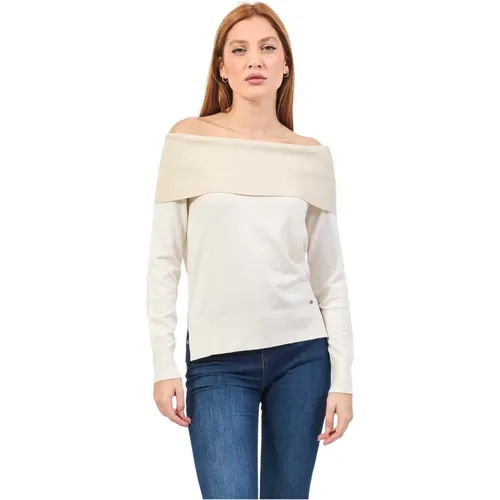 Weißer Off-Shoulder Pullover , Damen, Größe: XS - Gaudi - Modalova