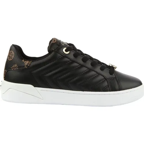 Leather Sneakers with Quilted Sides , female, Sizes: 7 UK, 6 UK, 4 UK, 5 UK, 3 UK - Guess - Modalova