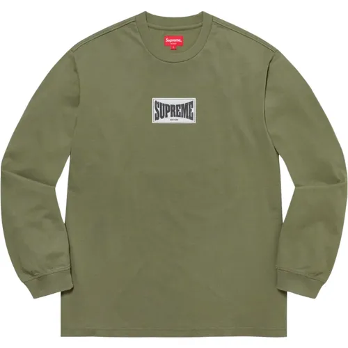 Limitierte Auflage Gewebtes Label Top Olive - Supreme - Modalova