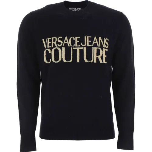 Schwarze Pullover , Herren, Größe: L - Versace Jeans Couture - Modalova