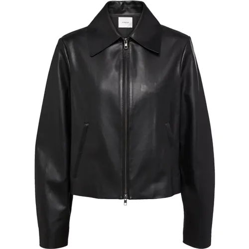 Elegant Cross Front Leather Jacket , female, Sizes: S - Vince - Modalova