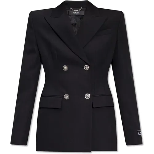 Wool blazer , female, Sizes: S - Versace - Modalova