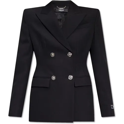 Wool blazer , female, Sizes: XS, S - Versace - Modalova