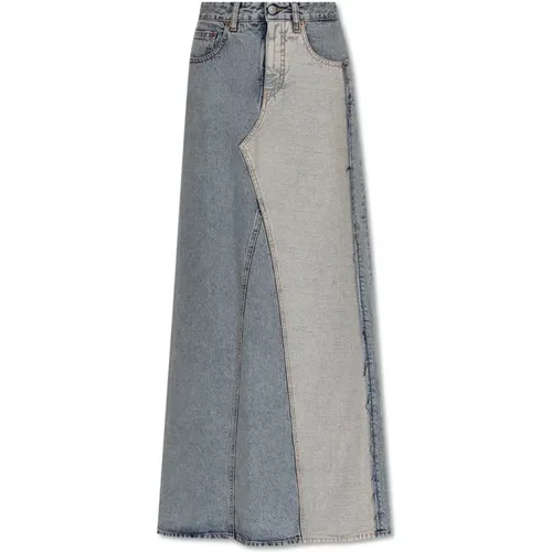 Long denim skirt , female, Sizes: XS, S, 2XS - MM6 Maison Margiela - Modalova