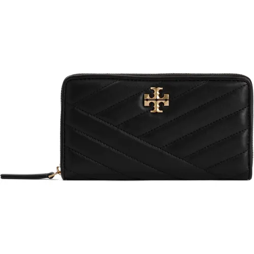 Matelasse Kira Chevron Zip Wallet , female, Sizes: ONE SIZE - TORY BURCH - Modalova