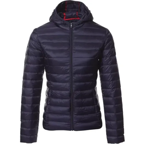 Dunkelblaue Daunenjacke mit Kapuze , Damen, Größe: M - JOTT - Modalova