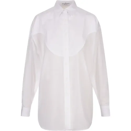 Weiße Oversize Bluse mit Frontaler Applikation , Damen, Größe: XS - Ermanno Scervino - Modalova