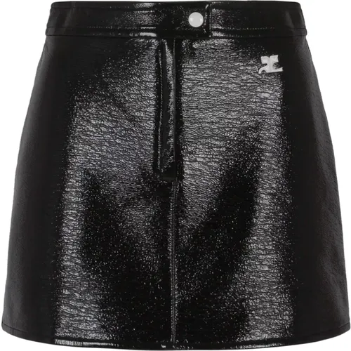 Vinyl Mini Skirt , female, Sizes: S - Courrèges - Modalova