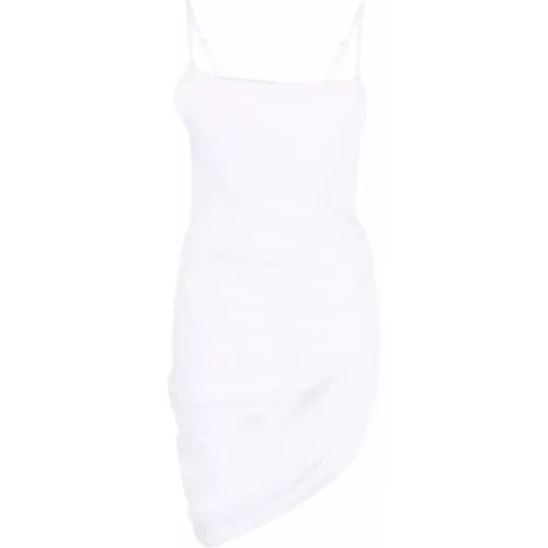 Weiße drapierte Kleid Saudade Stil , Damen, Größe: M - Jacquemus - Modalova