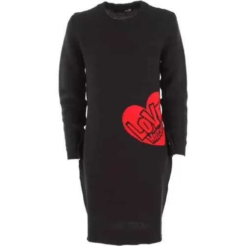 Wollkleid mit Herz-Muster , Damen, Größe: L - Love Moschino - Modalova