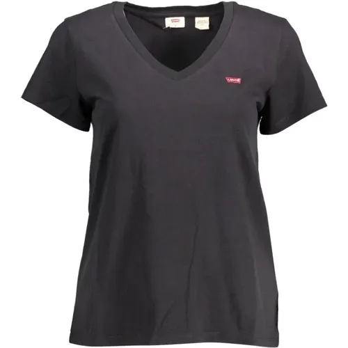 Stilvolles Baumwoll V-Ausschnitt T-Shirt mit Logo Levi's - Levis - Modalova