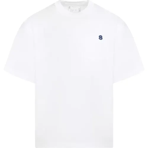 Weiße Baumwoll-T-Shirt , Herren, Größe: XL - Sacai - Modalova