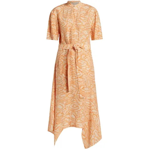 Orange Silk Sky-Sun Dress , female, Sizes: XS, S - Stella Mccartney - Modalova