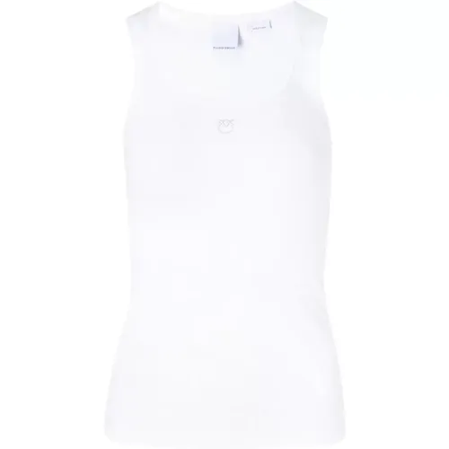 Weißes Tanktop Taschenrechner , Damen, Größe: M - pinko - Modalova