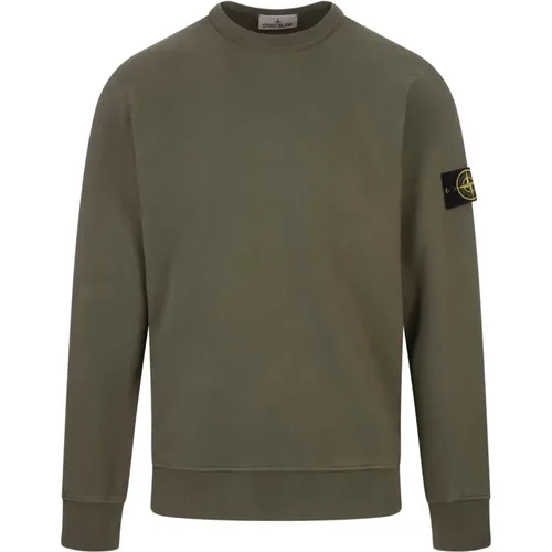 Mud-Coloured Crew-Neck Sweatshirt , male, Sizes: S, M, XL - Stone Island - Modalova