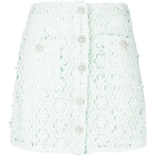 Daisy Guipure Mini Skirt , female, Sizes: XS, M, S - Self Portrait - Modalova