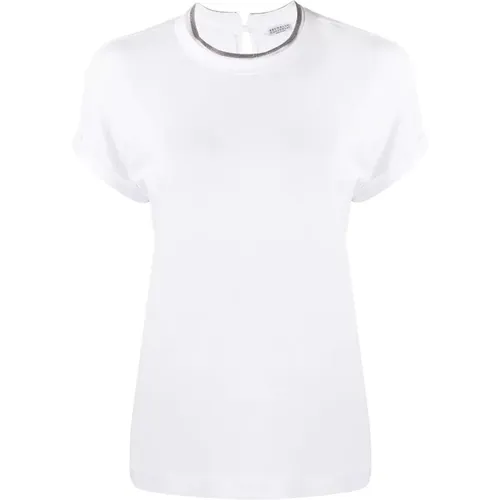 Weiße T-Shirts & Polos für Frauen , Damen, Größe: M - BRUNELLO CUCINELLI - Modalova