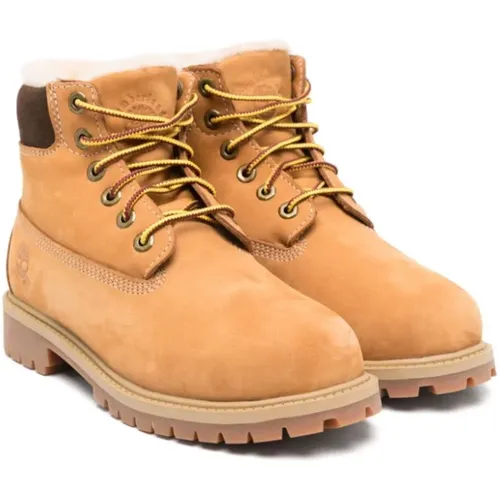 Braune Leder Wasserdichte Schnürstiefel - Timberland - Modalova