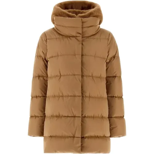 Luxurious Detachable Fur Hood Puffer Jacket , female, Sizes: L, XS, S, M - Herno - Modalova