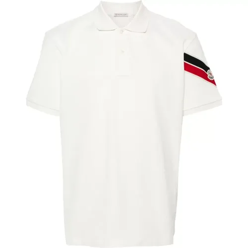 Logo-Patch Cotton Polo Shirt , Herren, Größe: M - Moncler - Modalova