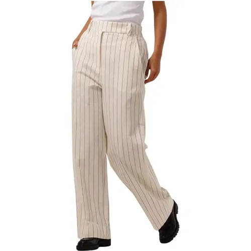 Spigato Trousers in Off-White - Second Female - Modalova