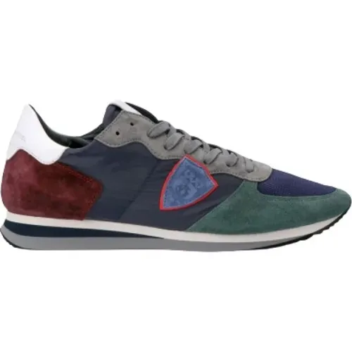 Blue Green Tropez Mondial Sneakers , male, Sizes: 9 UK, 7 UK, 8 UK - Philippe Model - Modalova