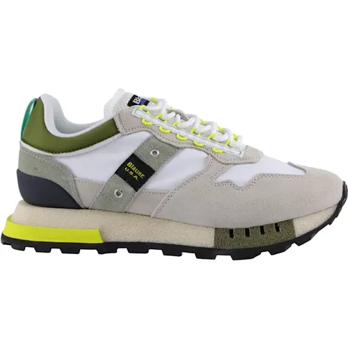 White Green Stylish Sneakers , male, Sizes: 11 UK - Blauer - Modalova