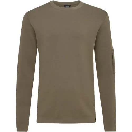 Brauner Pullover K1140 3258,Dunkelblauer Pullover - Genti - Modalova