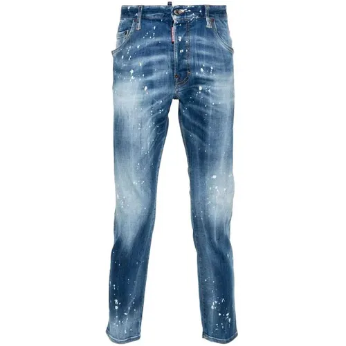 Farbspritzer Skinny Jeans , Herren, Größe: XL - Dsquared2 - Modalova