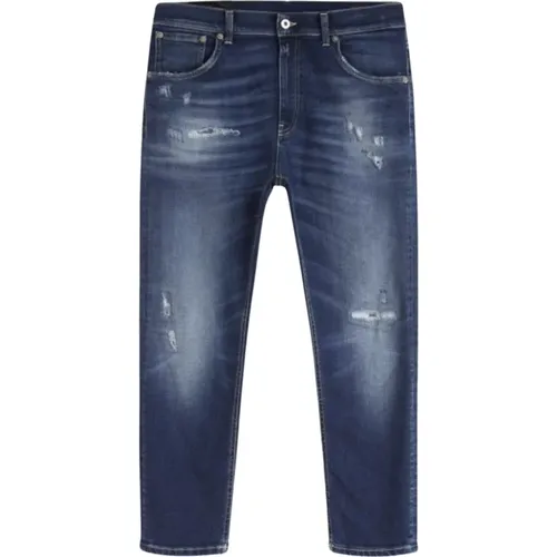 Medium Wash Distressed Jeans , male, Sizes: W31 - Dondup - Modalova