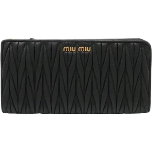 Pre-owned Leather wallets , female, Sizes: ONE SIZE - Miu Miu Pre-owned - Modalova