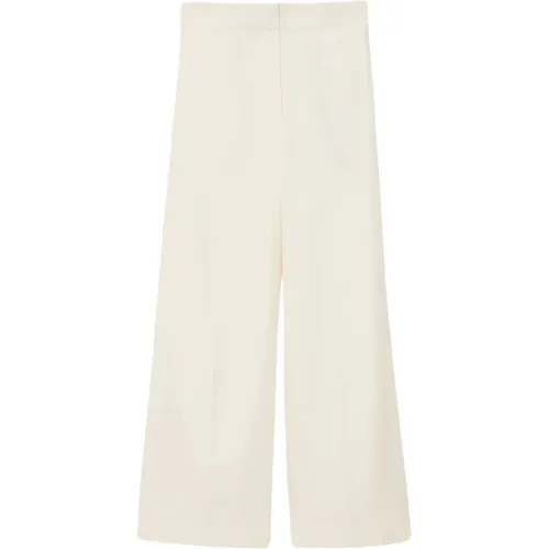 Silk Cotton Wide Leg Trousers Ivory , female, Sizes: 2XL, S, XS, M - joseph - Modalova