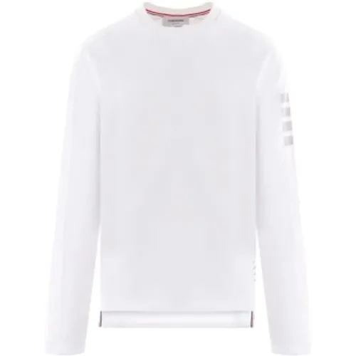 Weißes Langarm-T-Shirt mit 4bar-Detail - Thom Browne - Modalova