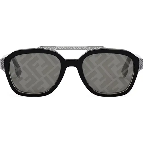 Quadratische Acetat-Sonnenbrille mit Transparenten Details , unisex, Größe: 52 MM - Fendi - Modalova