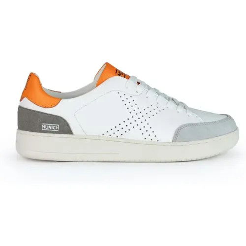 White Sneakers with Orange Heel , male, Sizes: 6 UK - Munich - Modalova