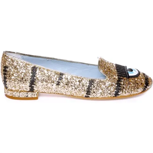 Gold Glitter Shoe , female, Sizes: 2 UK - Chiara Ferragni Collection - Modalova