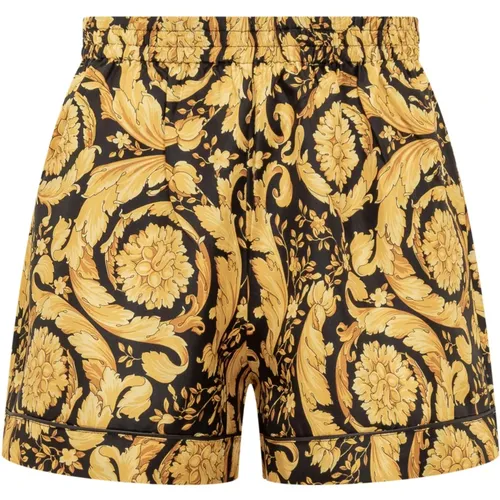 Barock Seiden Twill Pyjama Shorts - Versace - Modalova