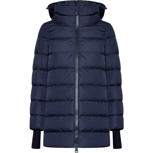 Blaue Daunenjacke mit Kapuze Herno - Herno - Modalova